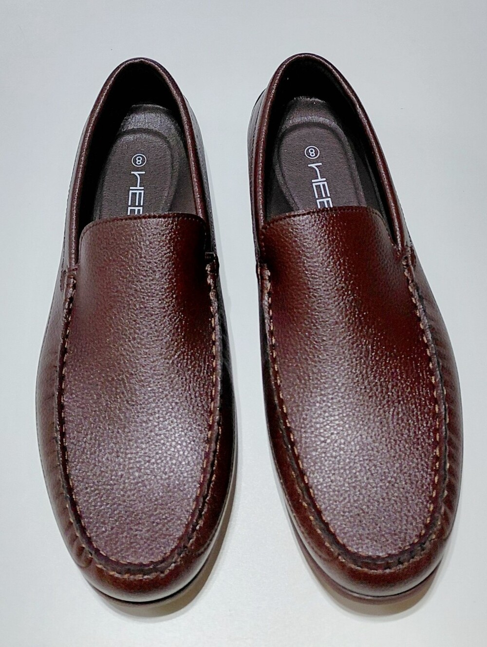 HEEZ  Men's Dark Brown Faux Leather Casual Driving Slip-On Penny  Loafers Size 8